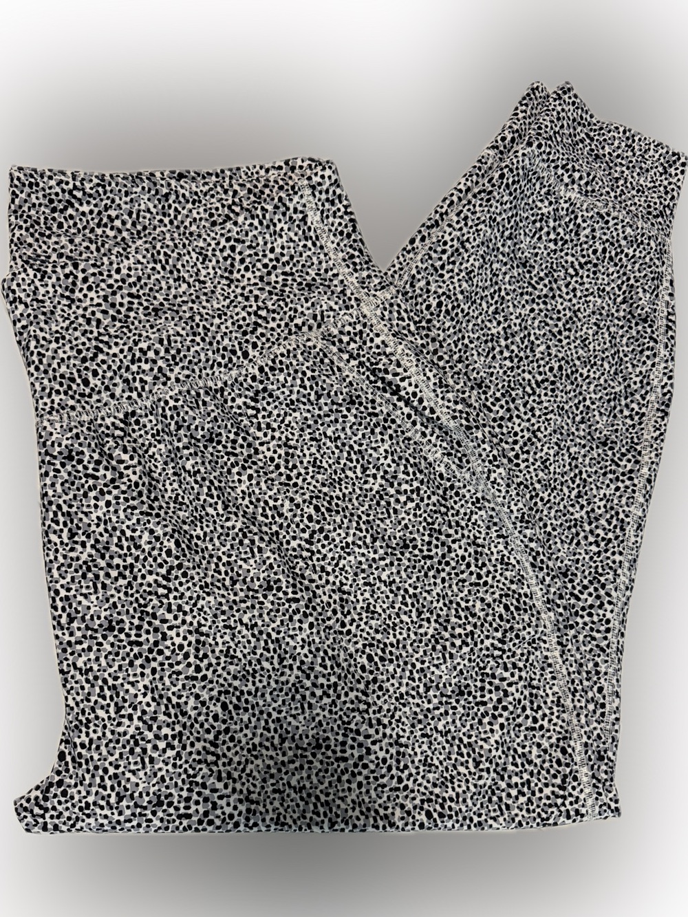 Old Navy Womens Plus 2X Black White Print Jogger/Legging Pants, Pull-On, Pockets
